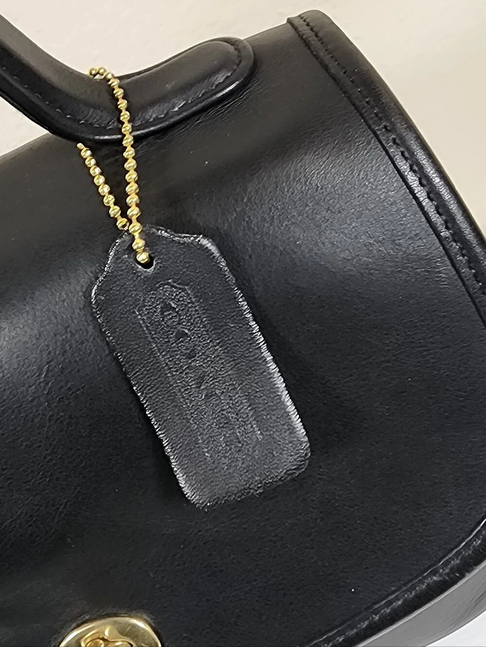 Vintage Coach Black Leather Manor Bag #9977